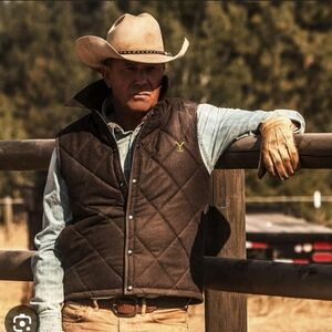 Yellowstone Men's Button Up Brown Quilted Vest